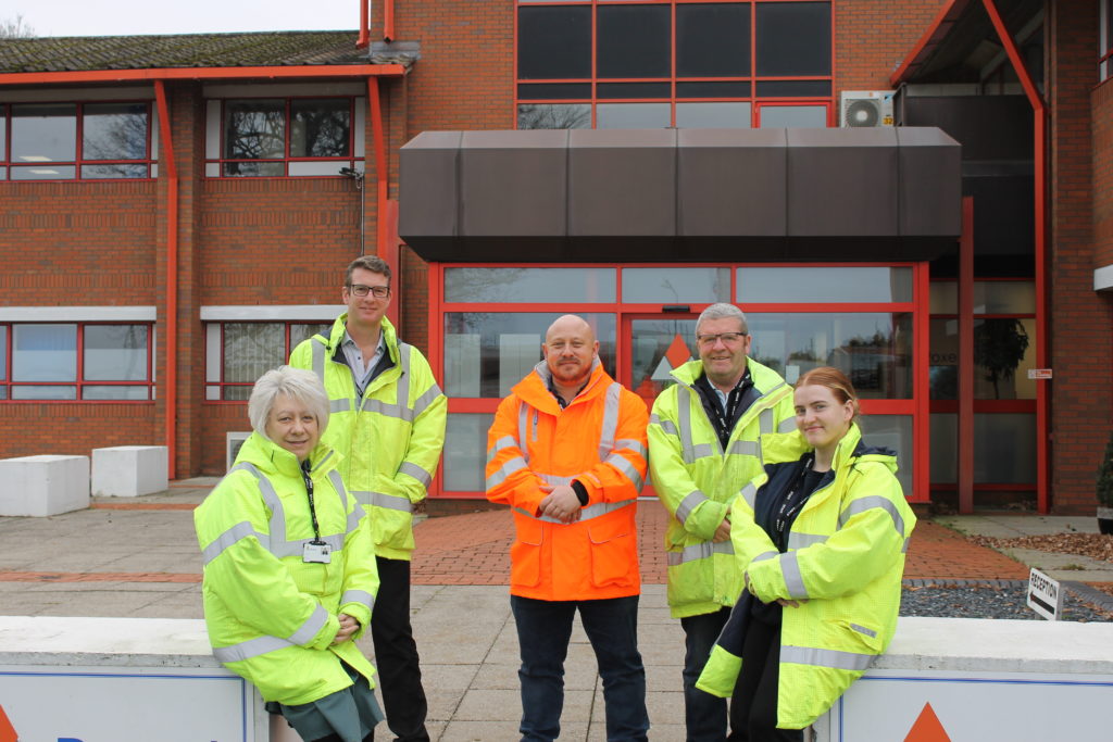 The H&S Team at Roxel UK, led by the new H&S Manager Joseph Lidster with Process Safety Manager Matt Adams